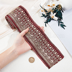 5 Yards Polyesterband mit ethnischer Stickerei&nbsp;OCOR-CY0003-48B