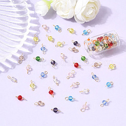 240 Stück 10 Farben Glasverbinder Charms&nbsp;PALLOY-SW00087