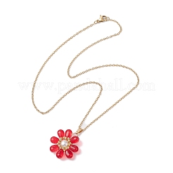 Colliers pendentifs en perles de verre et perles de verre pour femmes&nbsp;NJEW-MZ00106-06