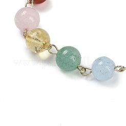 Bracelets à perles rondes pour femmes avec thème chakra en quartz naturel&nbsp;BJEW-JB11194-01