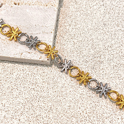 Zweifarbige Gliederarmbänder aus Edelstahl 304 für Damen&nbsp;WG612EC-01