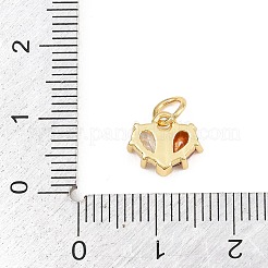 Pendentifs en laiton sertis de micro-pavés de zirconiums cubiques rouges pour la Saint-Valentin&nbsp;KK-E798-10D-G