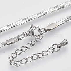 Halskette mit Fischgrätenketten aus Edelstahl 304&nbsp;X-STAS-T053-02P-NF