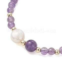 Braccialetti di perline di pietre preziose naturali miste e perle d'acqua dolce coltivate per le donne&nbsp;BJEW-JB13201