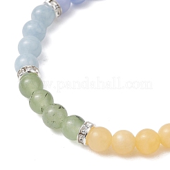 Pulseras elásticas de cuentas de piedras preciosas mixtas naturales de chakras para mujer&nbsp;BJEW-JB13200-02