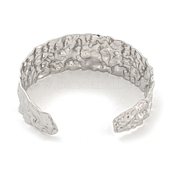 Bracelet manchette en acier inoxydable 304 texturé anti-ternissement pour femmes et hommes&nbsp;BJEW-P331-18P