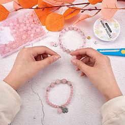 175 runde Perlen aus natürlichem Rosenquarz für die Schmuckherstellung&nbsp;DIY-SZ0005-98