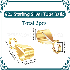 6 pièce 925 bélières tubulaires en argent sterling&nbsp;STER-SC0001-64G