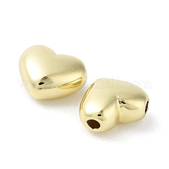 Perline in ottone a forma di cuore con placcatura a cremagliera&nbsp;KK-E102-24G