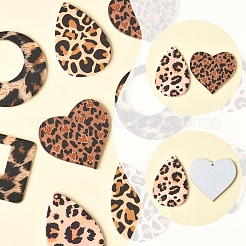 10 Stück 5 Stile Leopardenmuster undurchsichtige Acrylanhänger&nbsp;SACR-FS0001-33