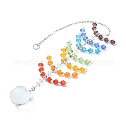 Décoration de pendentifs en verre rond à facettes&nbsp;HJEW-TA00023