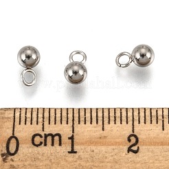 Anlaufgeschützter 201 Edelstahl 3D Kugel Anhänger mit runden Charms&nbsp;STAS-Q171-05