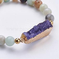 Pulseras del estiramiento amazonite naturales&nbsp;BJEW-JB03163