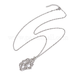 3 pièce 3 tailles 304 en acier inoxydable chaîne de Singapour macramé pochette collier fabrication&nbsp;NJEW-JN05070-01