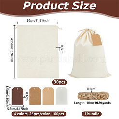 12 bolsa rectangular de algodón con cordón&nbsp;ABAG-DR0001-19