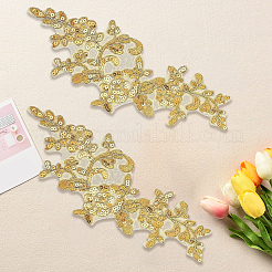 2 paio di foglie in poliestere ornamenti da ricamo accessori&nbsp;DIY-GF0014-46C