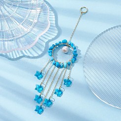 Decorazioni pendenti a forma di stella in vetro&nbsp;HJEW-JM01247-02