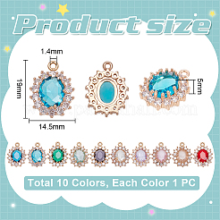 10 pendentif 10 couleurs en alliage de zinc&nbsp;FIND-UN0009-92