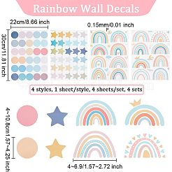 4 Blatt 4 Stile wasserdichte Vinyl-Wandaufkleber&nbsp;DIY-WH0308-214