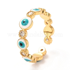 Böse Augen goldene Emaille-Manschettenringe für Frauen&nbsp;KK-G404-06A-G