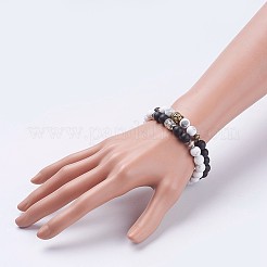 Bracelets extensibles avec perles en pierre précieuse naturelle&nbsp;BJEW-JB03697