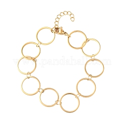 Bracelets à maillons annulaires en acier inoxydable 304&nbsp;BJEW-P373-02C-G