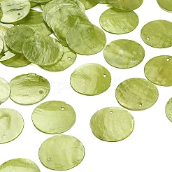 Anhänger aus natürlicher Capiz-Muschel mit Sprühfarbe bemalt&nbsp;SHEL-C010-12
