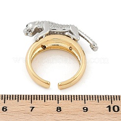 Messing-Manschettenringe mit Mikropflaster und klaren Zirkonia für Damen und Herren&nbsp;RJEW-Z080-02GP-01