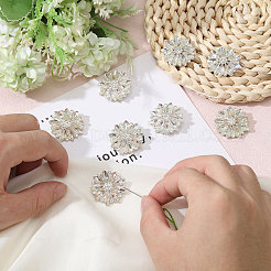 6 Stück Legierungs-Strass-Ösenknöpfe&nbsp;BUTT-FG0001-72S