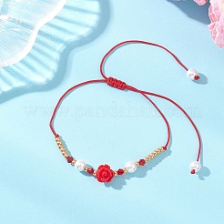 6 Stück Armband aus geflochtenen Glasperlen und Harzperlen&nbsp;BJEW-MZ00307