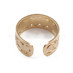 Anillo abierto con forma de corazón de acero inoxidable 304 con revestimiento iónico (IP) para mujer&nbsp;RJEW-G285-06G