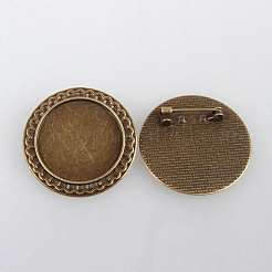 Weinlese Legierung  Broschennadeln cabochon lünette Fassungen&nbsp;X-PALLOY-N0085-54AB-NF