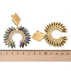 Ohrstecker aus 304 Edelstahl mit Glas&nbsp;EJEW-M095-12G-01