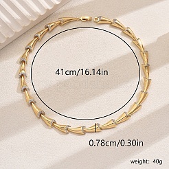 Colliers à maillons courts en laiton et zircone cubique transparent pour femmes&nbsp;OS4291-1