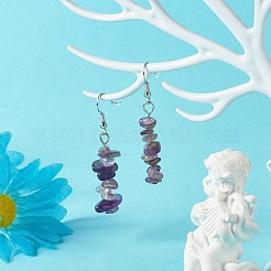 Orecchini pendenti con perle di ametista naturale&nbsp;EJEW-JE04649-05