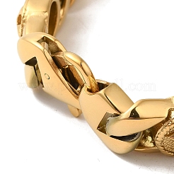Ionenplattierung (IP) 304 Edelstahl Kreuz Cuban Link Kette Armbänder für Frauen Männer&nbsp;BJEW-Q341-02G