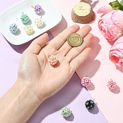 10 pz pendenti di fiori con perline di vetro&nbsp;PALLOY-CJ00109