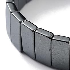 No magnéticos hematites rebordeado pulseras del estiramiento sintético&nbsp;BJEW-H589-02E