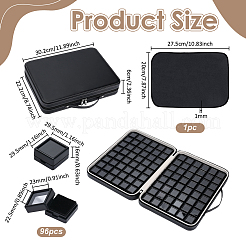 Scatole organizer in pelle PU con diamanti sciolti&nbsp;CON-WH0085-188A
