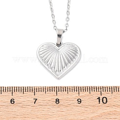 Collane con ciondolo in acciaio inossidabile 304 a forma di cuore&nbsp;NJEW-H059-18P