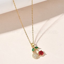 Collares con colgantes de latón y circonita cúbica&nbsp;SA-CBA7E55-03G-02