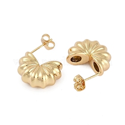Orecchini a bottone in ottone con placcatura a cremagliera per donna&nbsp;EJEW-D280-04G