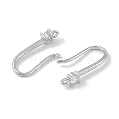 Crochets d'oreille en laiton avec micro pave zircone cubique&nbsp;KK-U008-08P