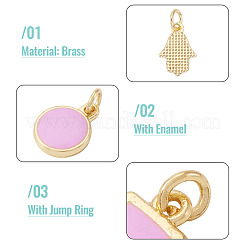 Encantos de esmalte de latón 21pcs 7 estilos&nbsp;KK-TA0003-19B