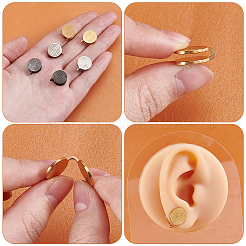 6 par de pendientes de puño de vórtice de acero inoxidable 304 de 3 colores&nbsp;EJEW-UN0002-74