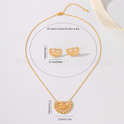 Elegante Messing-Sets mit Mikropflaster und klaren Zirkonia-Mond-Ohrsteckern und Halskettenanhängern für Damen&nbsp;LR0854