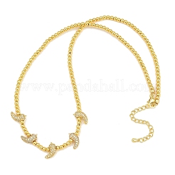 Collane in ottone con micro pavé di zirconi cubici trasparenti&nbsp;KK-CBA4547-15G