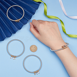 4 Stück Set mit Stretch-Armbändern aus Eisen mit runden Ketten&nbsp;BJEW-BC0001-24