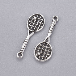 Tibetischen Stil Legierung Tennisschläger Anhänger&nbsp;TIBEP-1020-AS-LF