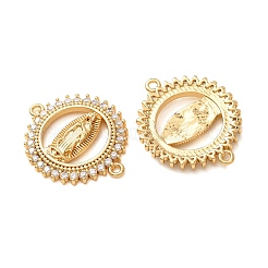 Ciondoli connettore in ottone con micro pavé di zirconi chiari&nbsp;CU-CBA4579-18G